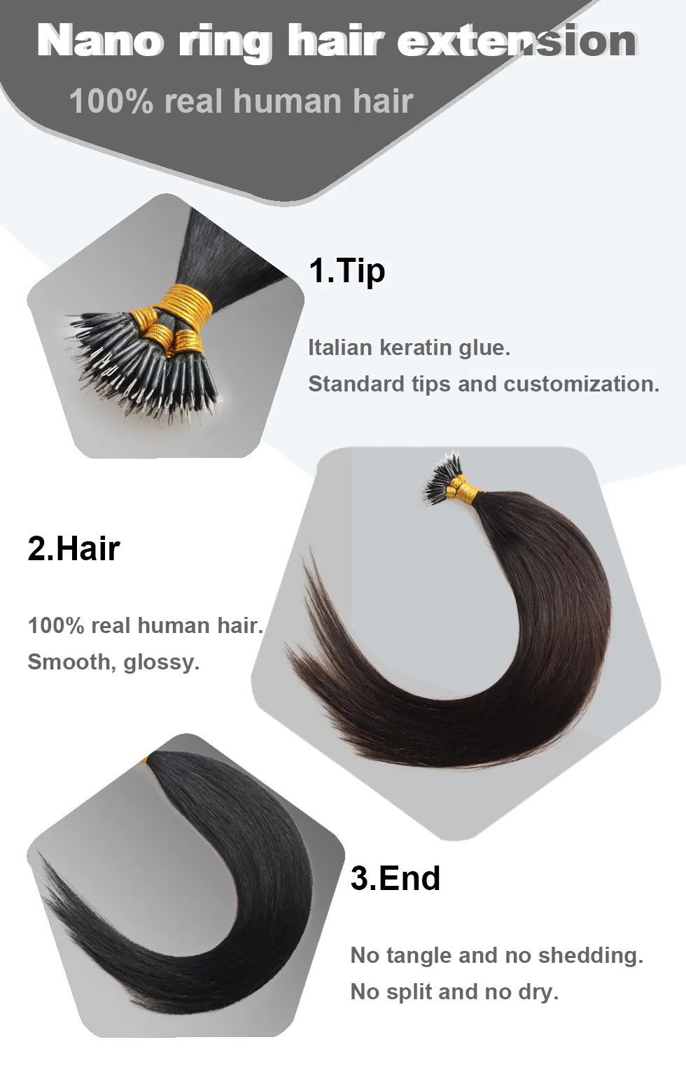 Nano ring hair extension